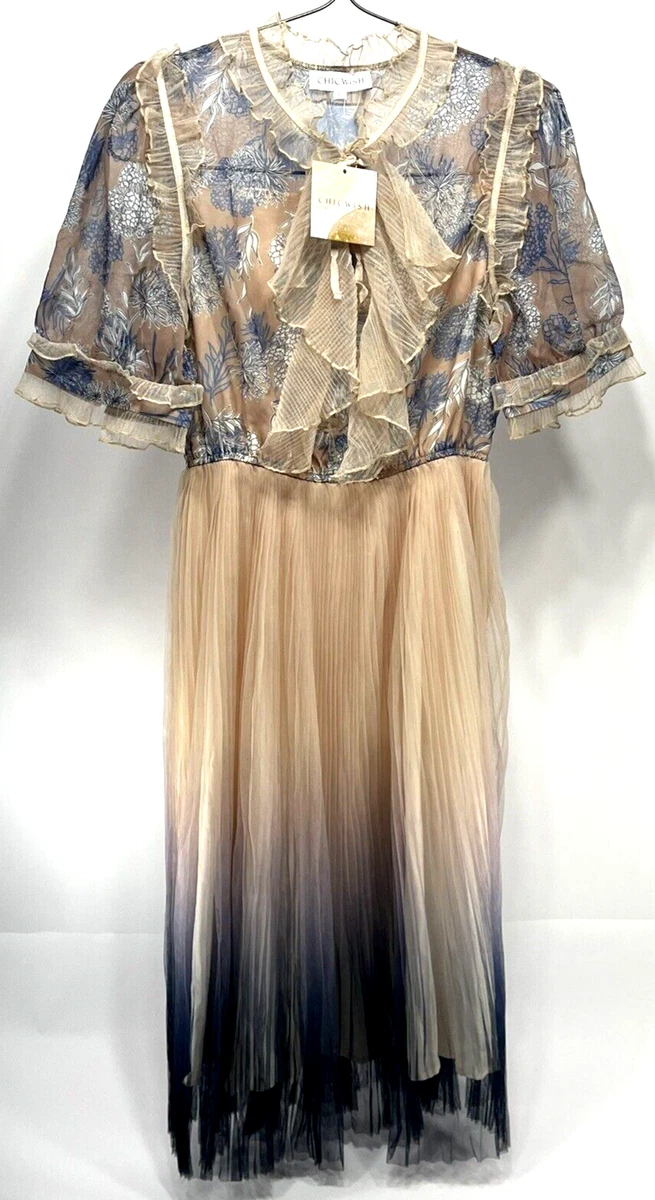 We know it all clearance gradient pleated mesh tulle dress