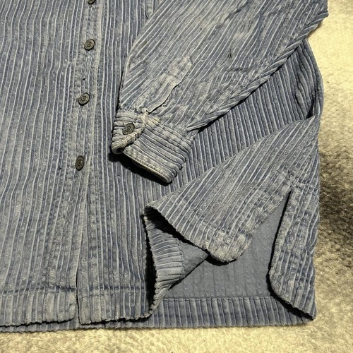 90s Vintage Bill Blass Blue Corduroy Oversized Long Sleeve Button Up L/XL - Picture 3 of 8