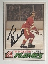 Tim Ecclestone 1977-78 O-Pee-Chee OPC Atlanta Flames #364 Signed Autograph Auto