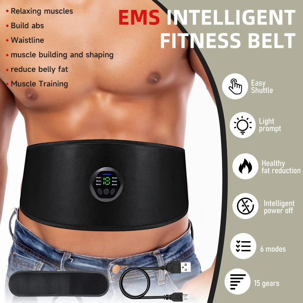 EMS Abdominal Muscle Toning Trainer ABS Stimulator Toner Fitness Gym Waist  Belt