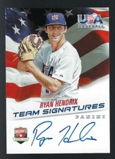 2015 Panini USA Baseball Collegiate Team Signatures Ryan Hendrix 366/399