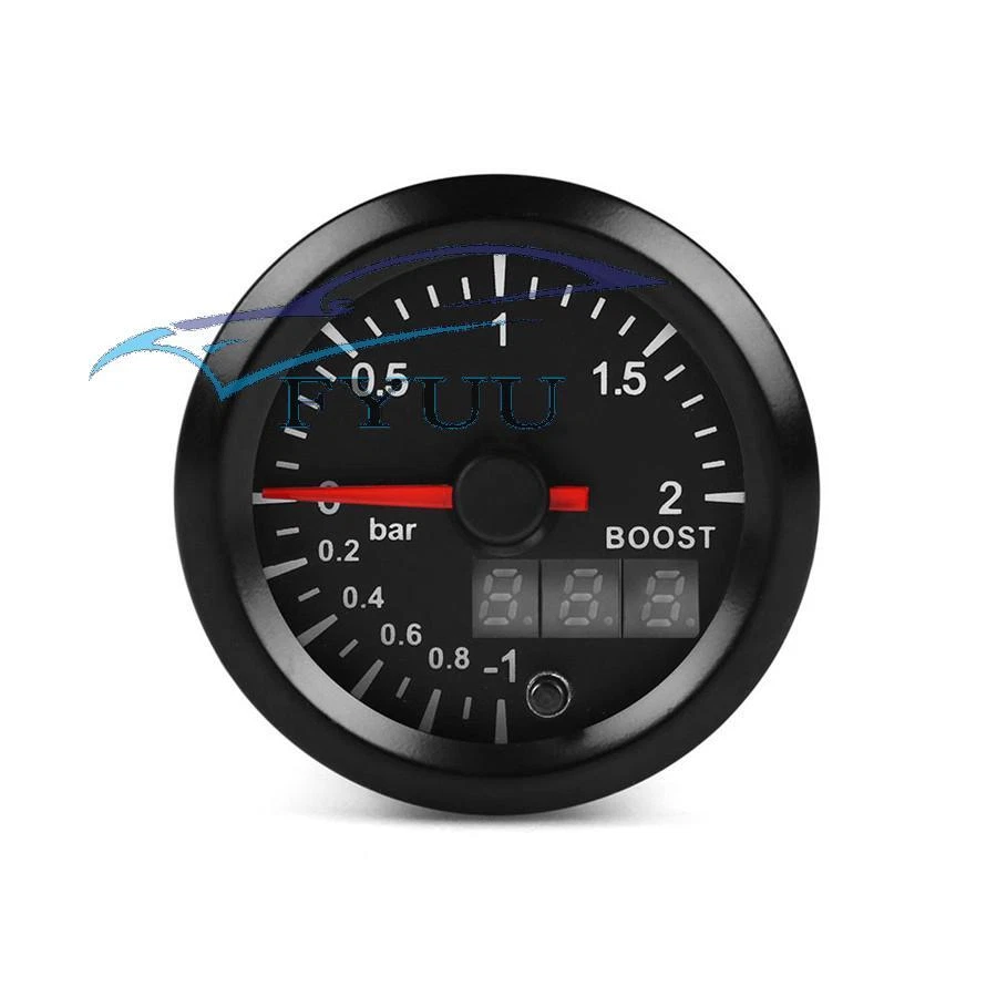 2 inch 12V Car Digital+Pointer Turbo Boost Meter Bar Pressure Gauge 7 Color LED - Image 2 of 4