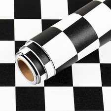 LACHEERY 12x160 Checkered Contact Paper Decorative Black and White Wall Paper Ro