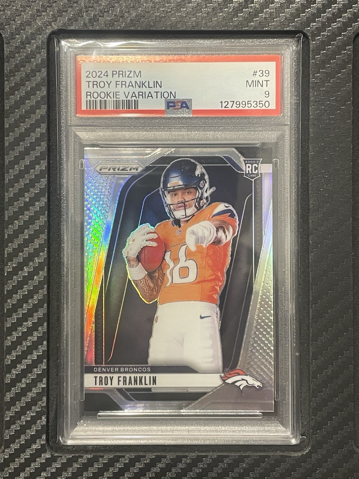 2024 PSA 9 Troy Franklin RC #39 Rookie Variation Silver Prizm Panini NFL