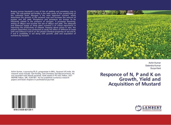 Responce Of N, P And K On Growth, Yield And Acquisition Of Mustard Achin Kumar-image