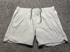 Aftco Nylon Shorts Mens XL Gray Drawstring Casual Outdoor Fishing Lightweight