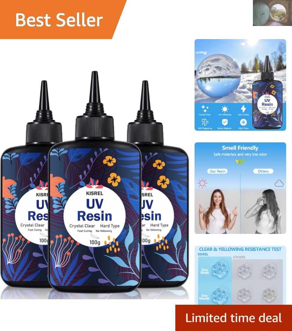 300g UV Resin Crystal Clear Safe Glitter Mixable for All Materials