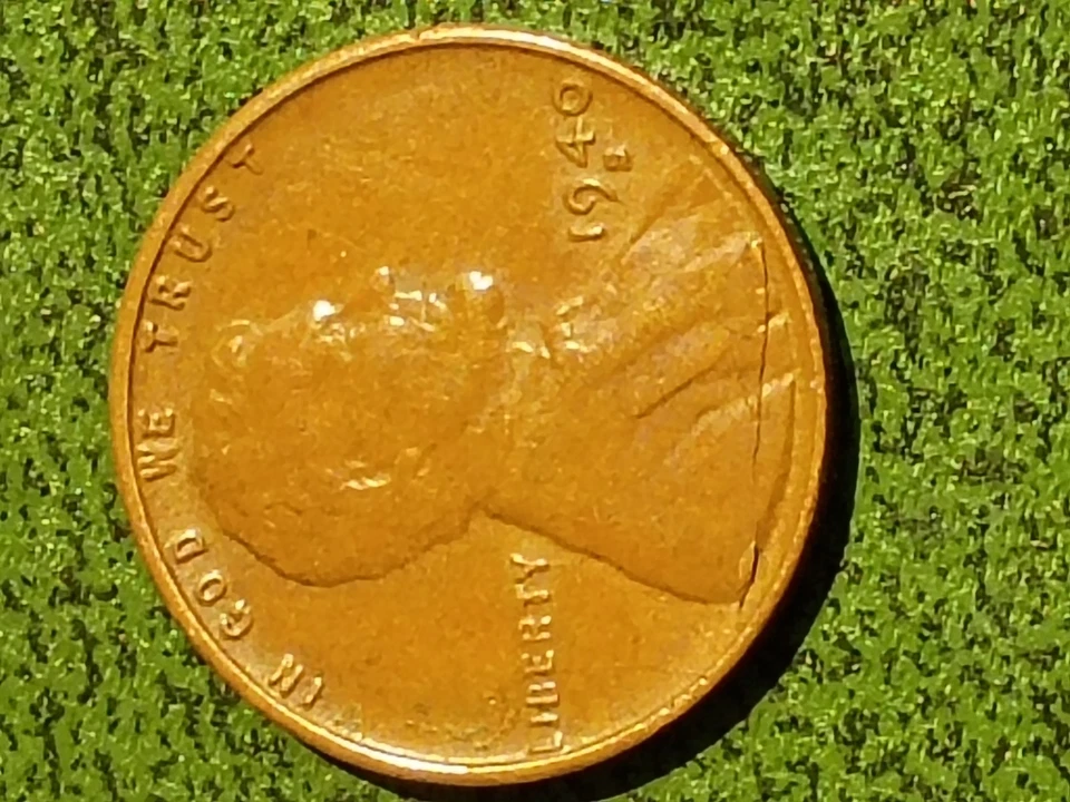 Centavo Lincoln Major Die Break Cud Wheat Penny 1940 S Foto 2 de 4