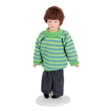 Puppenhaus Miniatur Porzellanpuppen Braunes Haar Kleiner Junge Im