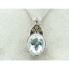 Le Vian 14K White Gold Pendant Necklace for Women 1 2/3 cts Aquamarine Diamonds — photo 1