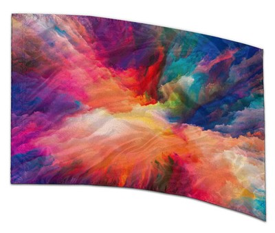 COLOR GUARD FLAGS VIVID CHAOS SILKS - NEW - 36'' x 54'' Standard Curved
