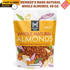 Member's Mark Natural Whole Almonds, 48 oz. Fresh, GREAT PRICE, FREE SHIPPING