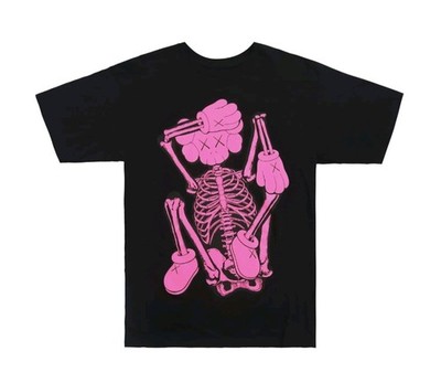 KAWS Skeleton New Fiction T-Shirt Pink 2021 (KAWS-SS02) Men's Size XXL