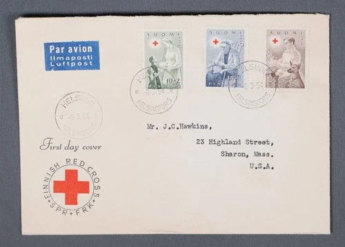 MayfairStamps Finland FDC 1954 Red Cross Combo First Day Cover aaw_79871