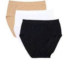 Breezies~Set of 3~Wild Rose Seamless Briefs~Large~Basic~A639936  11085