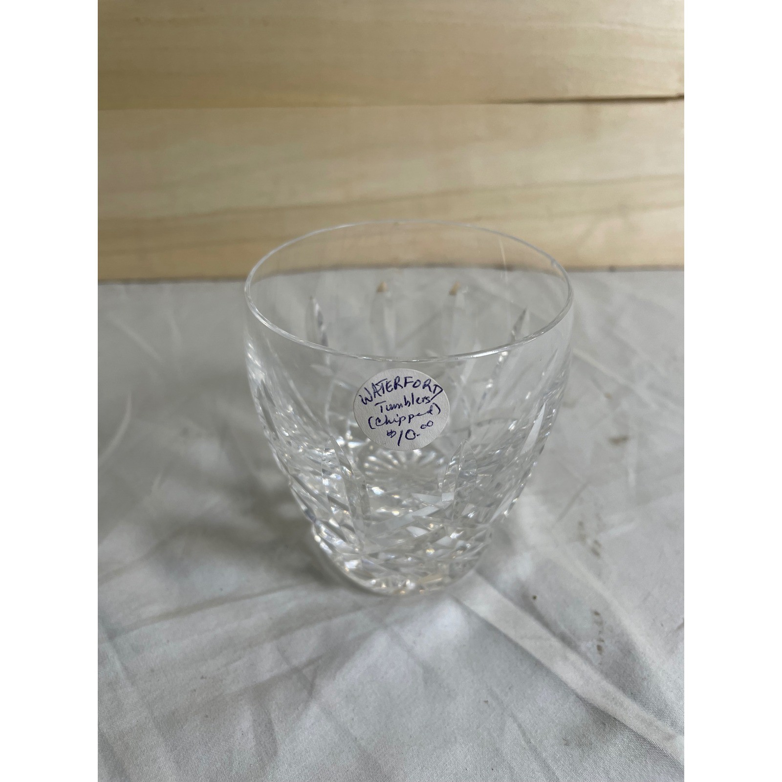 Waterford Crystal Tumbler Lismore Cut Glass Old Fashioned Lowball Chipped