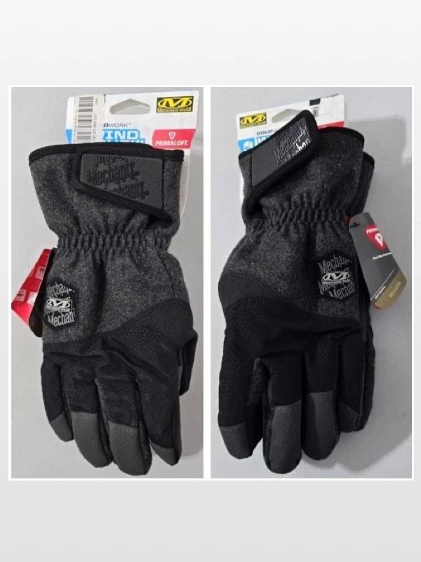 New Primaloft Mechanix Wear Gloves Mens Large Cold Work Gray Black NWT