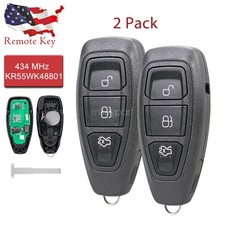 2 For Ford Focus Fiesta C-max 2015 2016 2017 2018 19 Remote Key Fob Kr55wk48801