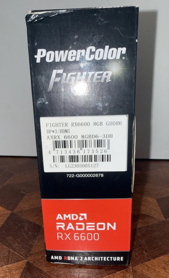 NEW PowerColor Fighter Radeon RX 6600 8GB GDDR6 Graphics Card AXRX 6600 8GBD6-3D - Image 4 of 4