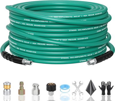 #ad 25FT Sewer Jetter Kit for Pressure Washer1 4‘’NPT Drain Cleaner Hose 5800PSI $127.68