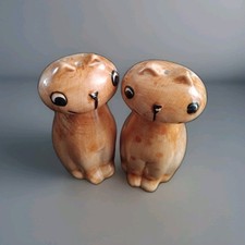 vintage salt and pepper pots novelty kitchenalia  Ginger Cat Orange Red Spots. E