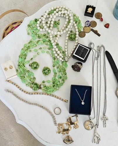 LOT VTG Costume Jewelry Necklace 50s Earrings 925 Silver Tennis Bracelet Giraffe