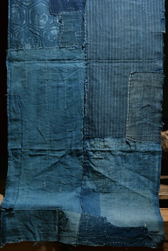 Japanese Fabric Cotton Vintage Kimono Antique Indigo Blue RANRU 59.8"/KHQ36/350 - Picture 8 of 10