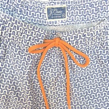 J. CREW Mens XL Swim Trunks 6 Inch Mesh Lined Maze Print Spring Break Beach EUC