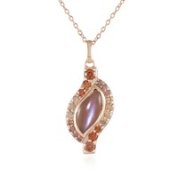 Cavill Mondstein Halskette 2,925Ct RoséGold 925 Silber Zirkone Pink