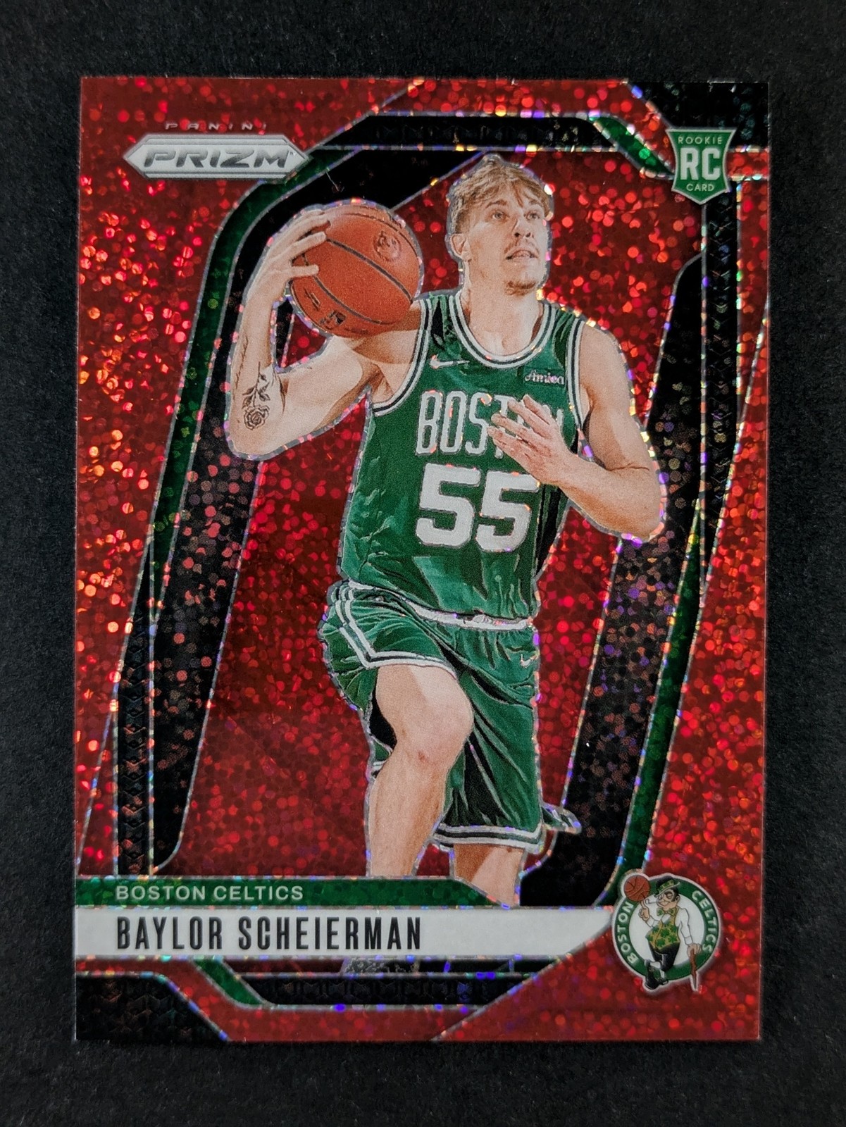 2024-25 Panini Prizm BAYLOR SCHEIERMAN Rookie RC Red Sparkle Boston Celtics #236