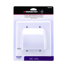 Monster Just Hook It Up White 2 gang Plastic Cable/Telco Wall Plate