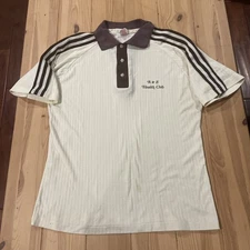 Collegiate pacific Vintage 1970sA & E Health Club Polo Shirt Men’s Large White