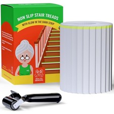 Indoor Stair Treads - Non-Slip 8" X 30" Clear Step Grips with Glow in The Dark
