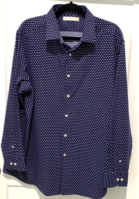 Hart Schaffner Marx (Men's XLG) Luxury Performance Blue/White Lng. Slv. -  EUC !
