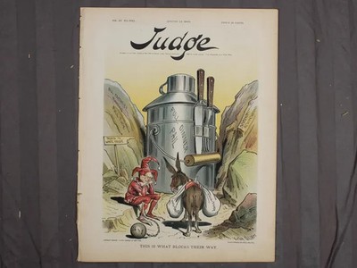 Antique Judge Magazine Blocks Their Way Prosperity Gillam August 12, 1899