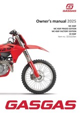 GAS GAS GASGAS Owners Manual Book Guide 2025 MC 450F PRADO EDITION