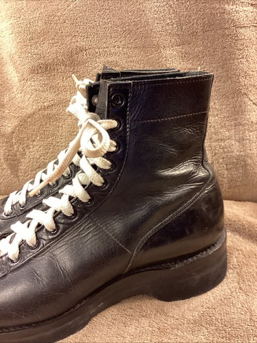 Rare Vtg 1940s-50s Spot Bilt Black Leather Soccer Football Futbol Boots Sz 8 E - Picture 5 of 17