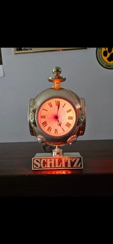 Vintage SCHLITZ BEER Clock Lighted Sign Cash Register Topper Bar Light 1972 RARE