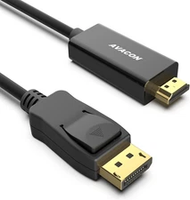 4K Displayport to HDMI 6 Feet Gold-Plated Cable, Uni-Directional DP 1.2 Computer