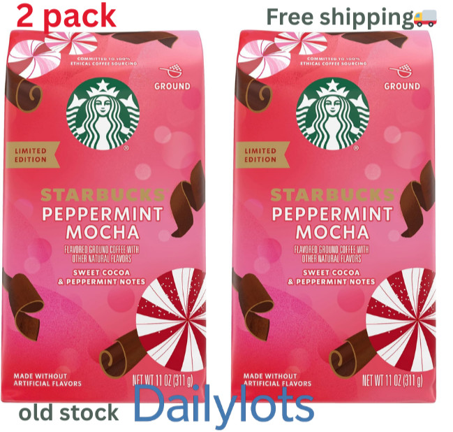 Starbucks Coffee Peppermint Mocha Ground Light Roast 11 oz 2