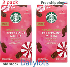 Starbucks Coffee Peppermint Mocha Ground Light Roast 11 oz 2 Bag old stock