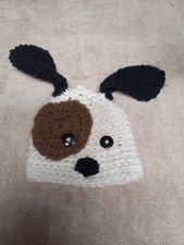 Cute Infant - Hand Knitted Dog Hat -