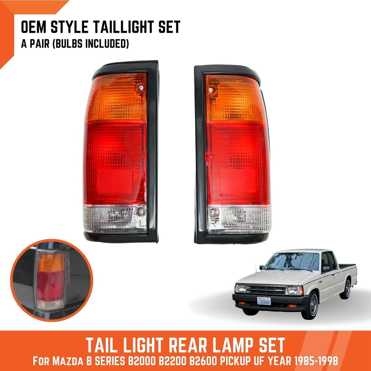 TAIL LIGHT REAR LAMP FIT MAZDA B SERIES B2000 B2200 B2600 UF 