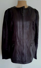 Freemans Ladies 100% Genuine Leather Short Brown Jacket Size 16 Bnwt Rrp £269