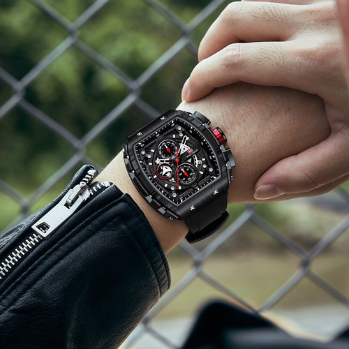 MINI FOCUS Men Wristwatch Silicone Rectangle Date Watch Military Boy Sport Watch - Picture 14 of 29