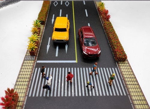 Diorama Sidewalk Road Model Set City Street Hard Plastic Board Building Model - Picture 8 of 17