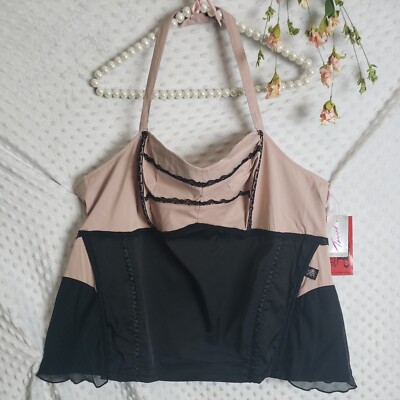Vintage Torrid X Tripp NYC NWT Corset style Top Plus Size Halter Sexy 3X Zip Up