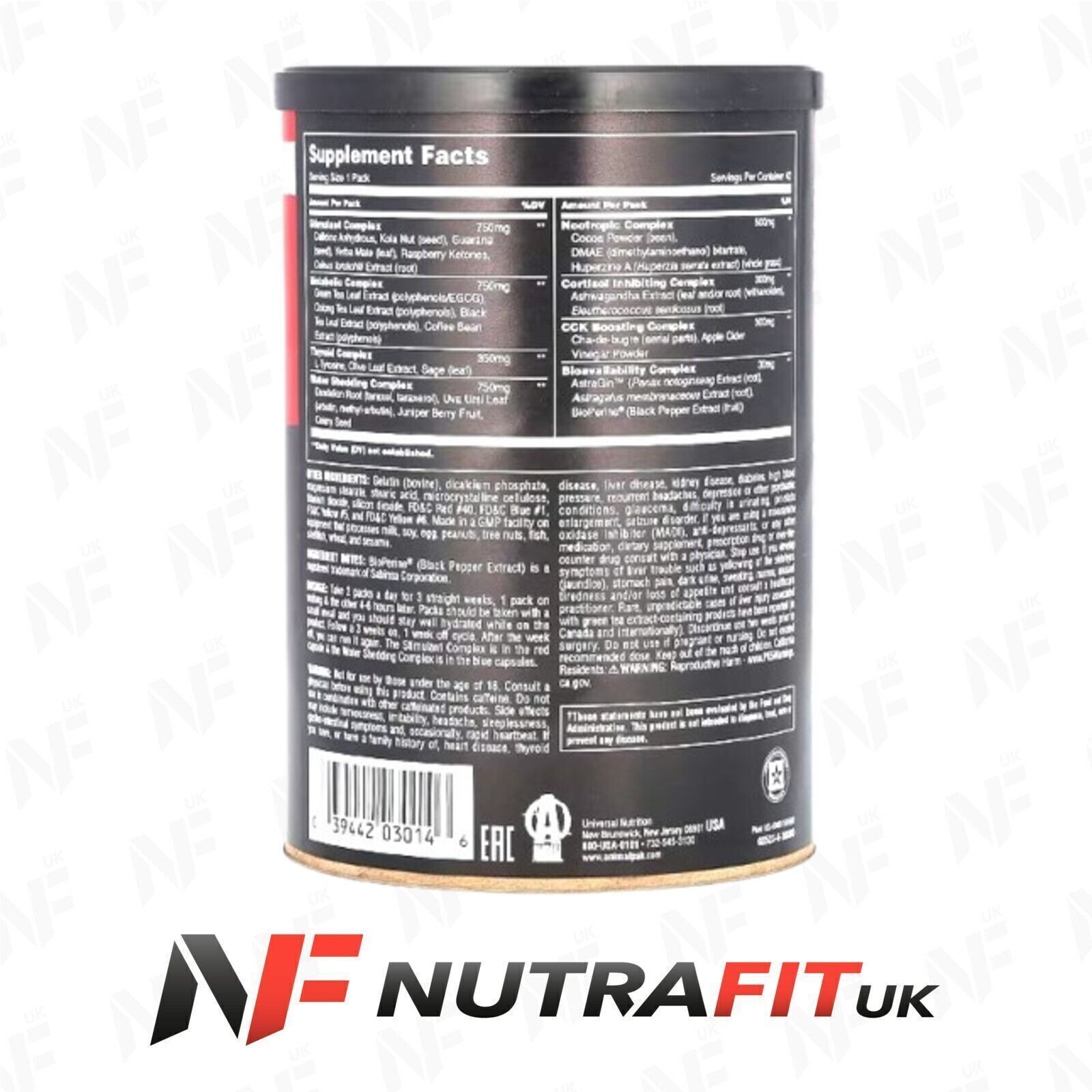 UNIVERSAL NUTRITION ANIMAL CUTS ADVANCED 42 PACKS fat burner new formula