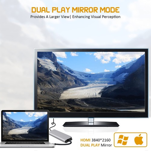 7 in 1 USB Type-C Hub To HDMI SD/TFUSB 3.0 4K Adapter For MacBook Air Pro iPad - Picture 8 of 12