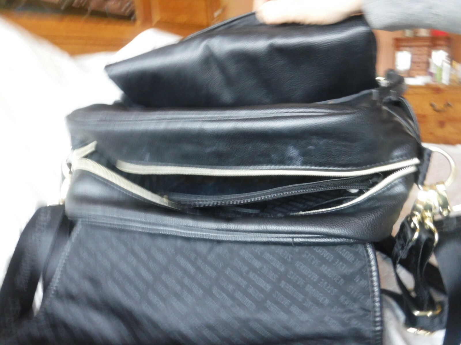 Steeve Madden Black Computer Back Pack Black Faux… - image 2